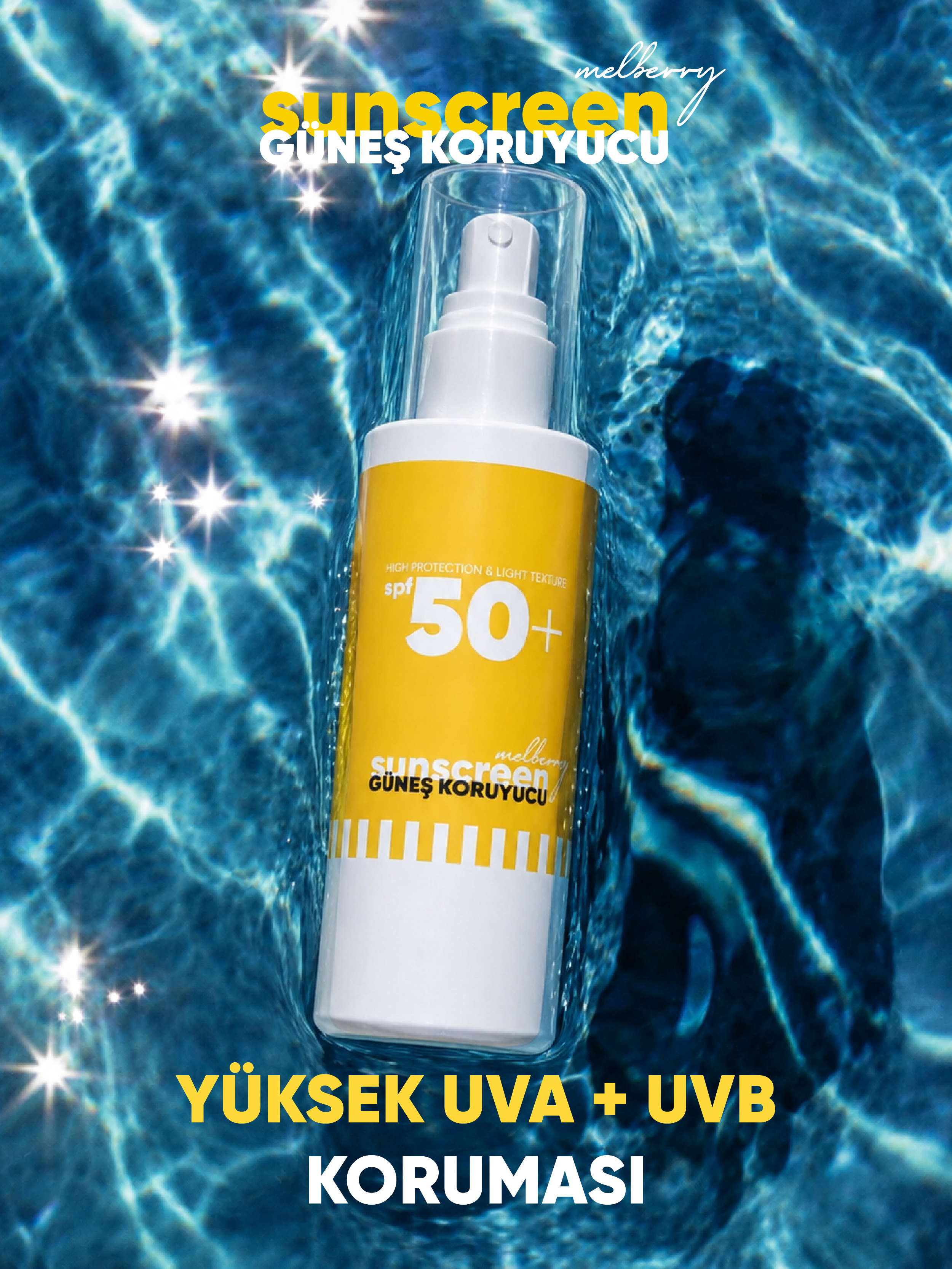 Melberry Yüz & Vücut Güneş Kremi - SPF 50+ 200ml - Güneş Koruyucu - Suya Dayanıklı - Yaşlanma Karşıtı - Nemlendirici