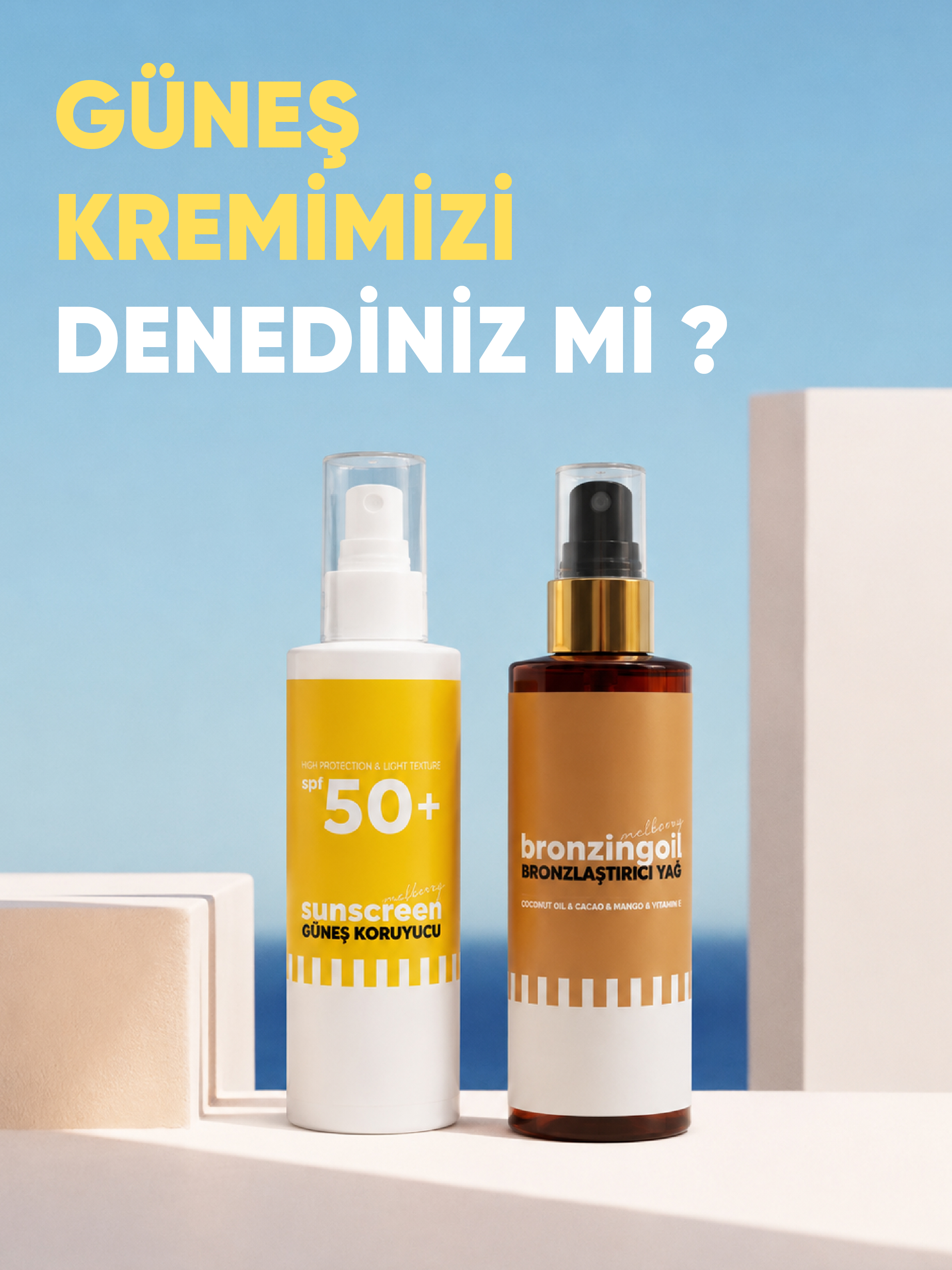 Melberry Bronzlaştırıcı Yağ - Yoğun Bronzluk - Hızlı Emilim - Parlak Görünüm - Bronzing Oil - Coconut Oil - Cacao - Mango